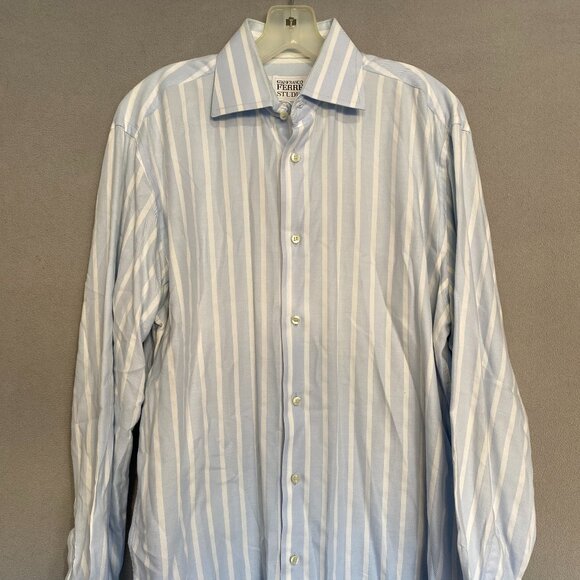 Gianfranco Ferre Other - Gianfranco Ferré Studio Men’s Blue/White Striped Dress Shirt 16/41 100% Cotton